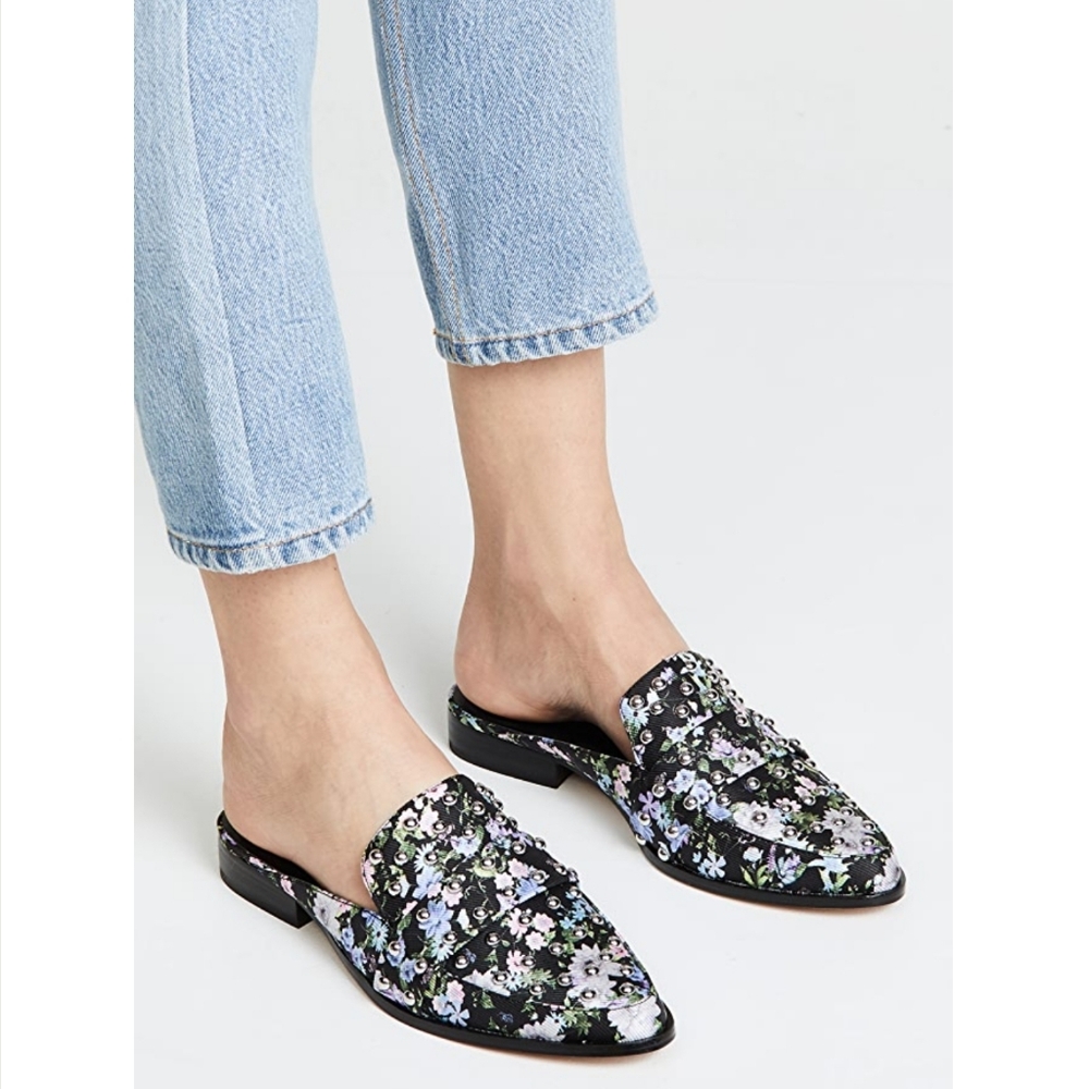 Sassy Studded Rebecca Minkoff Floral Mules - Picture 10 of 10